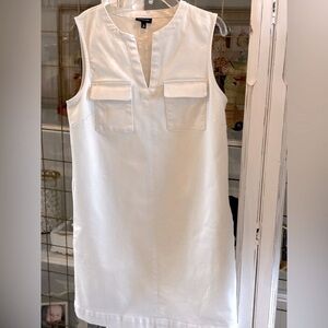 Who What Wear Cream Denim Sleeveless Dress Women’s Sz. S